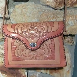 VINTAGE tooled leather purse